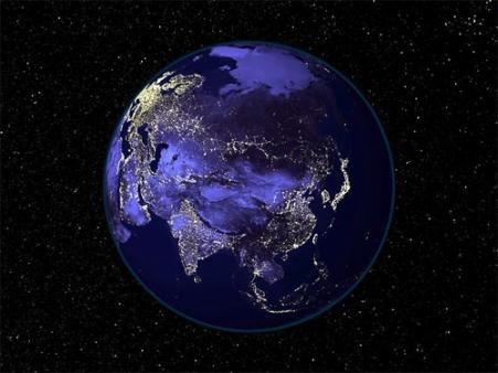 Dünyanın Gece Uzaydan Görünüşü