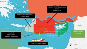 Dışişleri Bakanlığı, Oruç Reis'in faaliyet sahasını gösteren haritayı paylaştı 