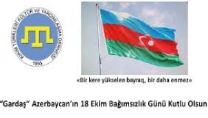 KIRIM DERNEĞİNDEN AZERBAYCAN'A BAĞIMSIZLIK GÜNÜ KUTLAMA MESAJI 