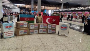 TÜRK HEKİMLERDEN AZERBAYCAN'A TIBBİ MALZEME DESTEĞİ: AZATLIĞIN NİŞANESİ OLARAK ÇANAKKALE TOPRAĞI DA GÖNDERİLDİ 