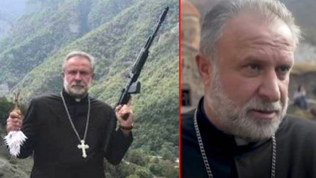 Azerbaycan'a karşı silah gösteren papaz, yenilgi anlaşmasının ardından mağduru oynadı 