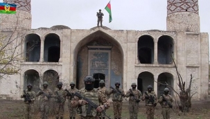 Azerbaycan ordusu, Ağdam'a Azerbaycan bayrağı dikti 