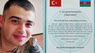 BALIKESİR ÜNİVERSİTESİNDEN KARABAĞ'DA ŞEHİT DÜŞEN ÖĞRENCİYE ŞÜKRAN BERATI 