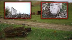 ERMENİ VANDALLIĞI HIZ KESMİYOR! FÜZULİ ŞEHİR MEZARLIĞINI VE CAMİLERİ TALAN ETTİLER! 