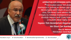Türk Ocakları Azerbaycan'daki Gelişmelerle ilgili Basın Açıklaması yaptı.
