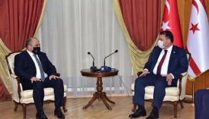 Türkiye'nin Lefkoşa Büyükelçisi Başçeri'den KKTC Başbakanı Saner'e ziyaret 