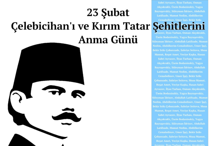 23 Şubat'ta Çelebicihan ve Kırım Tatar şehitleri çevrimiçi etkinlikte anılacak 