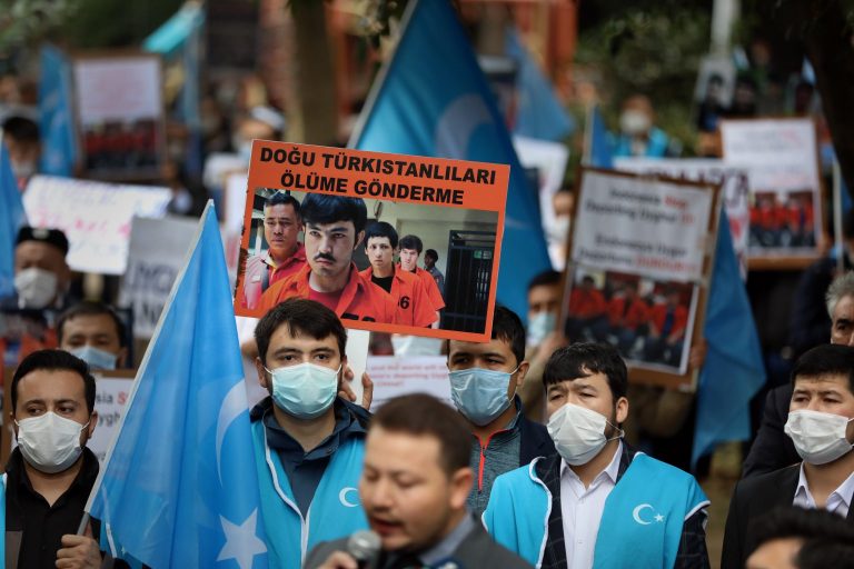 Doğu Türkistanlı aktivistlerden Mısır İstanbul Başkonsolosluğu önünde protesto 