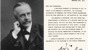 FİLİSTİN'İ KANA BOYAYAN MEKTUP: BALFOUR DEKLARASYONU