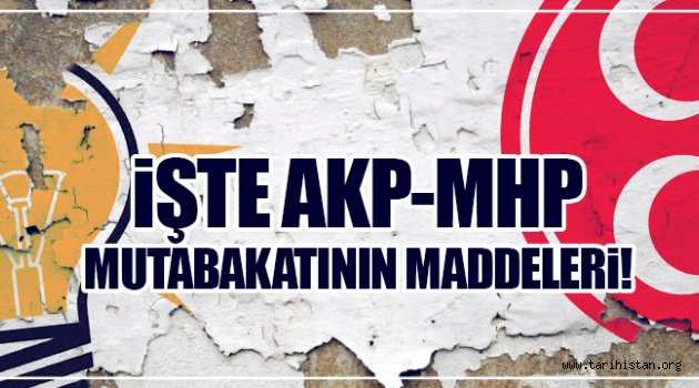 AKP - MHP mutabakat maddeleri