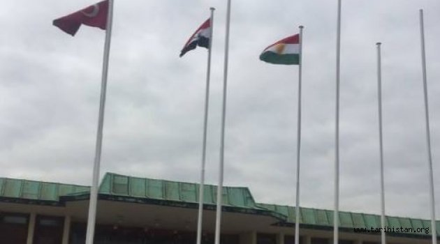 Atatürk havalimanına İKDP bayrağı tepki topladı!