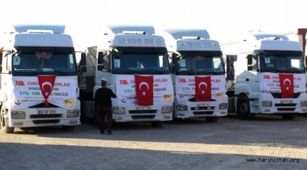 Bayırbucak Türkmenlerine 14 TIR'lık yardım