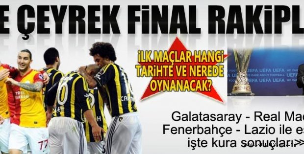 Galatasaray ve Fenerbahçe'nin Avrupa'daki rakipleri 