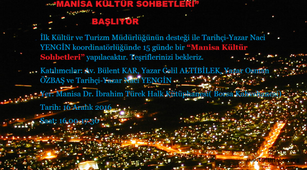 "MANİSA KÜLTÜR SOHBETLERİ" BAŞLIYOR