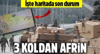 3 koldan Afrin'e girildi
