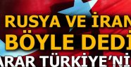 Rusya ve İran inisiyatifi Türkiye'ye bıraktı!