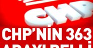 CHP'nin 363 adayı belli