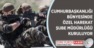Cumhurbaşkanlığı Bünyesinde Özel Harekat Şube Müdürlüğü Kuruluyor