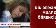Din dersinden muaf olan öğrenciler