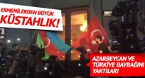 Ermenistan'da Türkiye ve Azerbaycan bayraklarını yaktılar