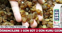 Okullarda üç gün süt, iki gün üzüm dağıtılacak"