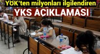 YÖK'ten YKS açıklaması