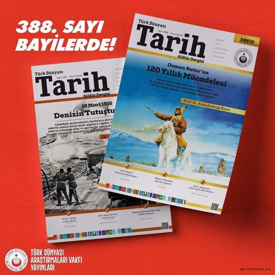 Türk Dünyası Tarih Kültür Dergisi 388. sayısı çıktı